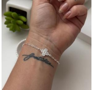 Pulseira Regulável Trevo em Prata 925